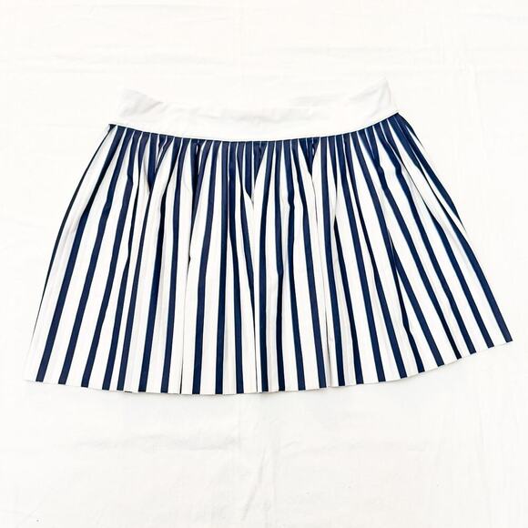 Vineyards Striped Patterned Navy White Pleated Print Skirt Size Medium - Picture 3 of 4